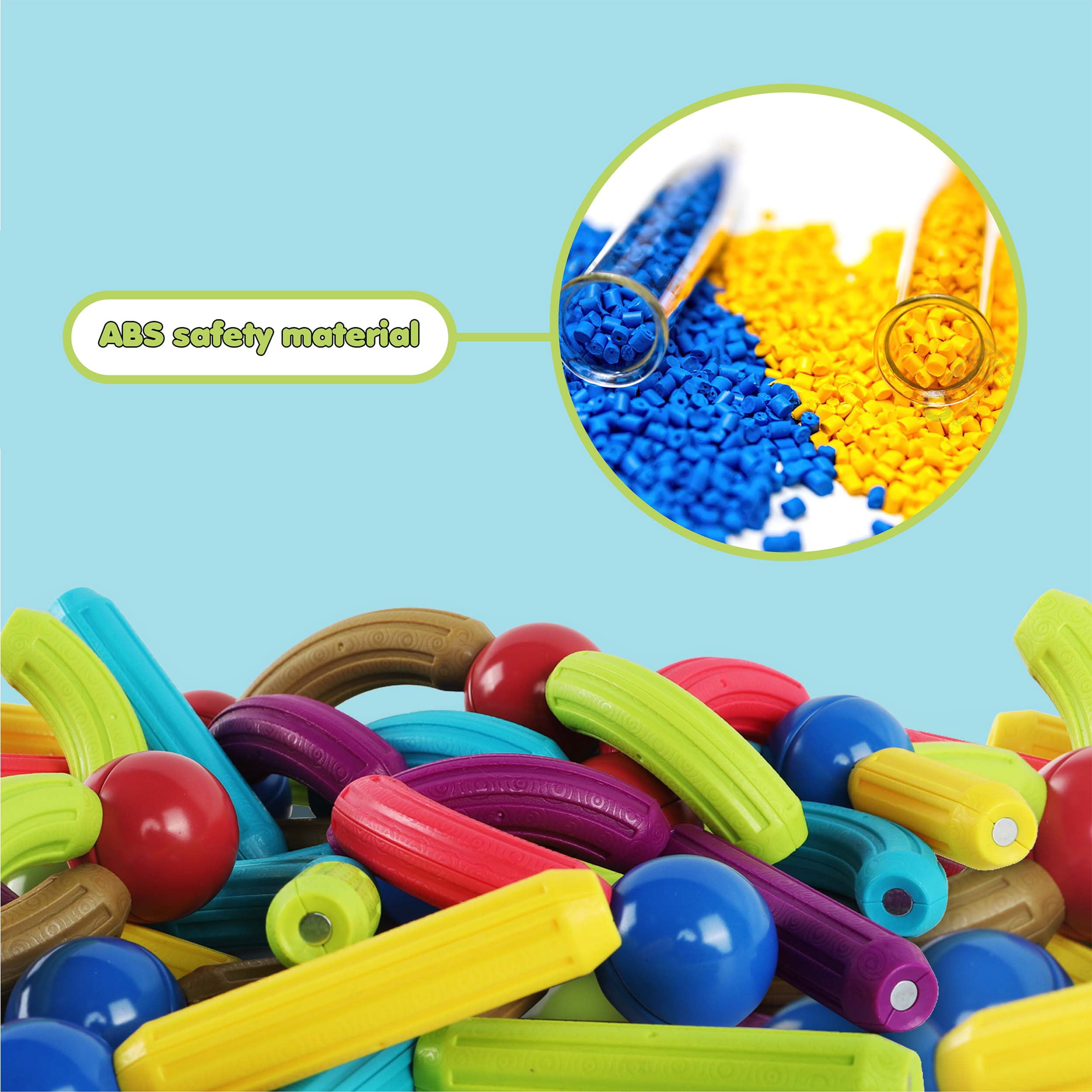 PicassoTiles Magnetic Stick for Kids, 100PCS Stacking Construction STEM Building Blocks Set, Educational Learning Toy for Creativity & Imagination