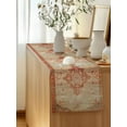 thumbnail image 5 of Table Runner 72 Inches Long for Kitchen Dining, Red Beige Dresser Scarf Farmhouse, Dining Table Decorations for Wedding/Parties, Vintage Boho Ethnic Geometric Abstract Art 16 x 72 In, 5 of 9