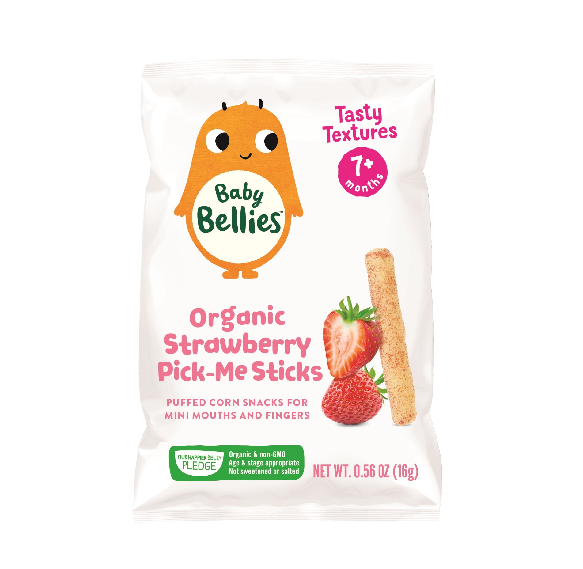 Baby Bellies Organic Pick-Me Sticks Strawberry Puff Snack, 0.56 oz