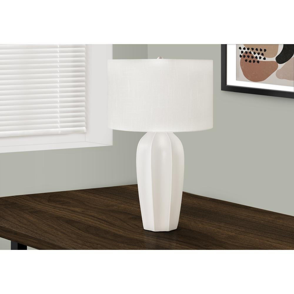 Lighting, 27"H, Table Lamp, Cream Ceramic, Ivory / Cream Shade, Modern