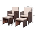 thumbnail image 3 of Lacoo 4 Pieces Patio Wicker Furniture Conversation Set with Two Ottomans Collapsible Balcony Porch Furniture, Beige, 3 of 3