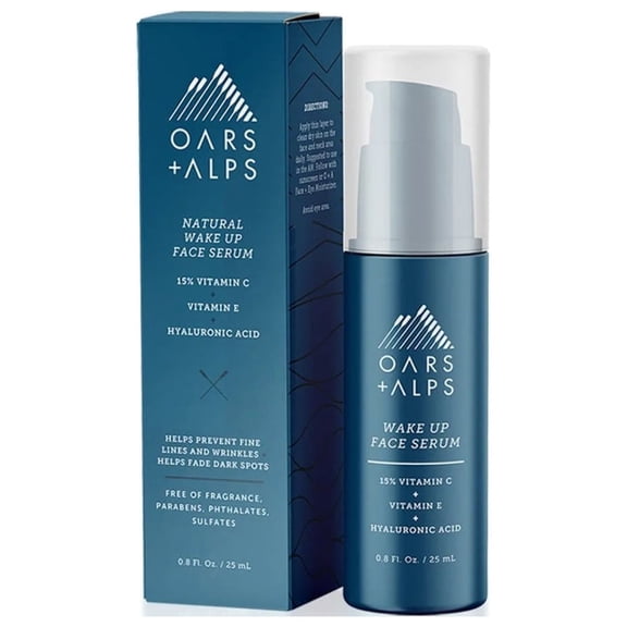 Oars   Alps Anti Aging Vitamin C Serum for Face, Infused with Vitamin C, Hyaluronic Acid, and Vitamin E, TSA Friendly, 0.8 Fl Oz