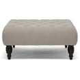 thumbnail image 2 of Baxton Studio Ottoman Moderne en Lin Capitonné, Beige, 2 of 5