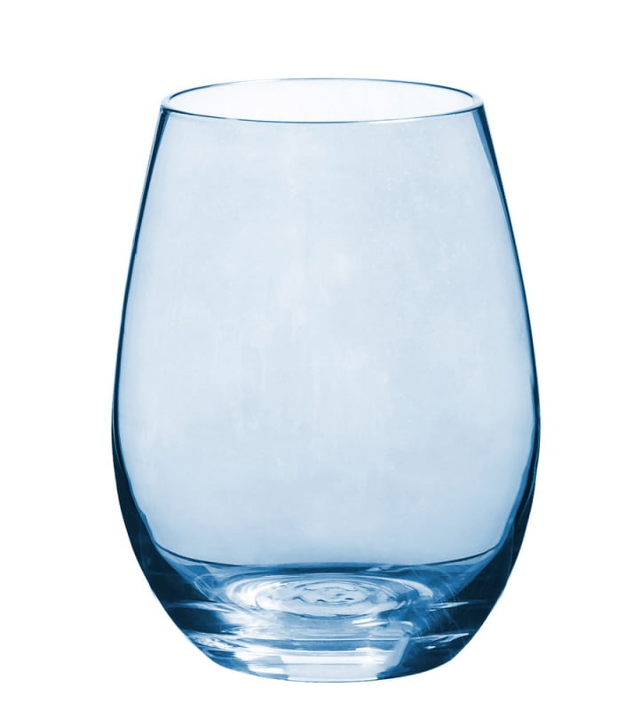 Blue Luster Stemless Wine Glass, 18 oz