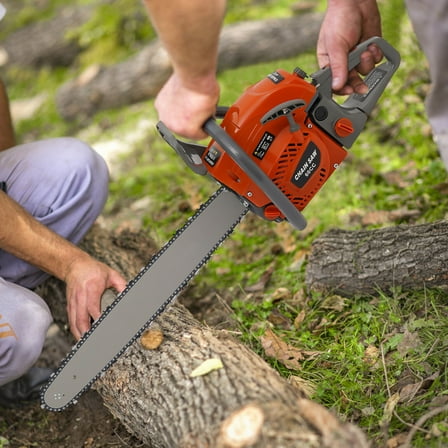 Miumaeov 22" 60cc 2-Stroke Gasoline Powered Cordless Chainsaw Handheld Wood Cutting Chain Saw