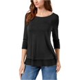 thumbnail image 2 of Blusa de gasa texturizada Style & Co para mujer negro extragrande Pull-over, 2 of 2