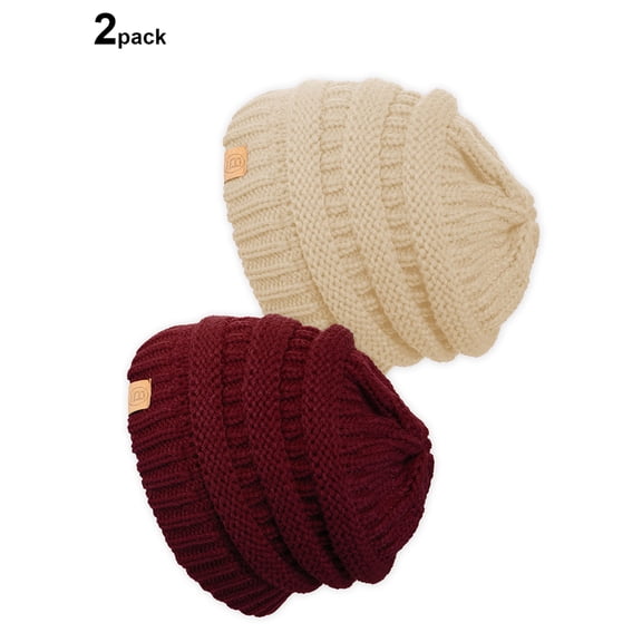 Basico Unisex Adult Warm Chunky Soft Stretch Cable Knit Beanie Cap Hat