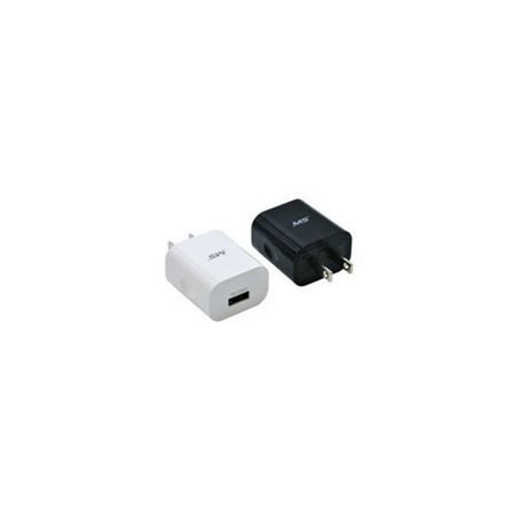 MobileSpec-R MBS01198Q AC Simple 2.4A-12W Chargeurs USB PDQ Noir &amp; Blanc