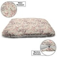 thumbnail image 3 of Floral Pet Bed, Romantic Rose Branches Feminine with Feathers and Splashes Girly Spring, Resistant Pad for Dogs and Cats Cushion with Removable Cover, 24" x 39", Eggshell Plum and Blush, by Ambesonne, 3 of 4