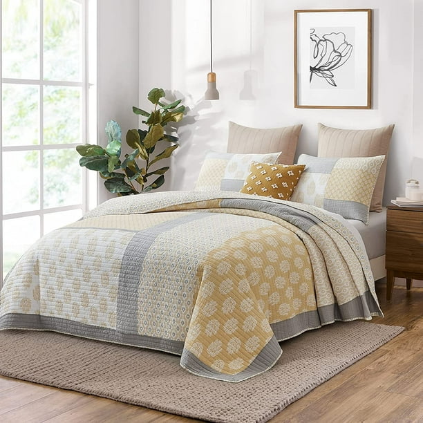 Finlonte King Size Quilt cotton Quilt Sets King Real Patchwork