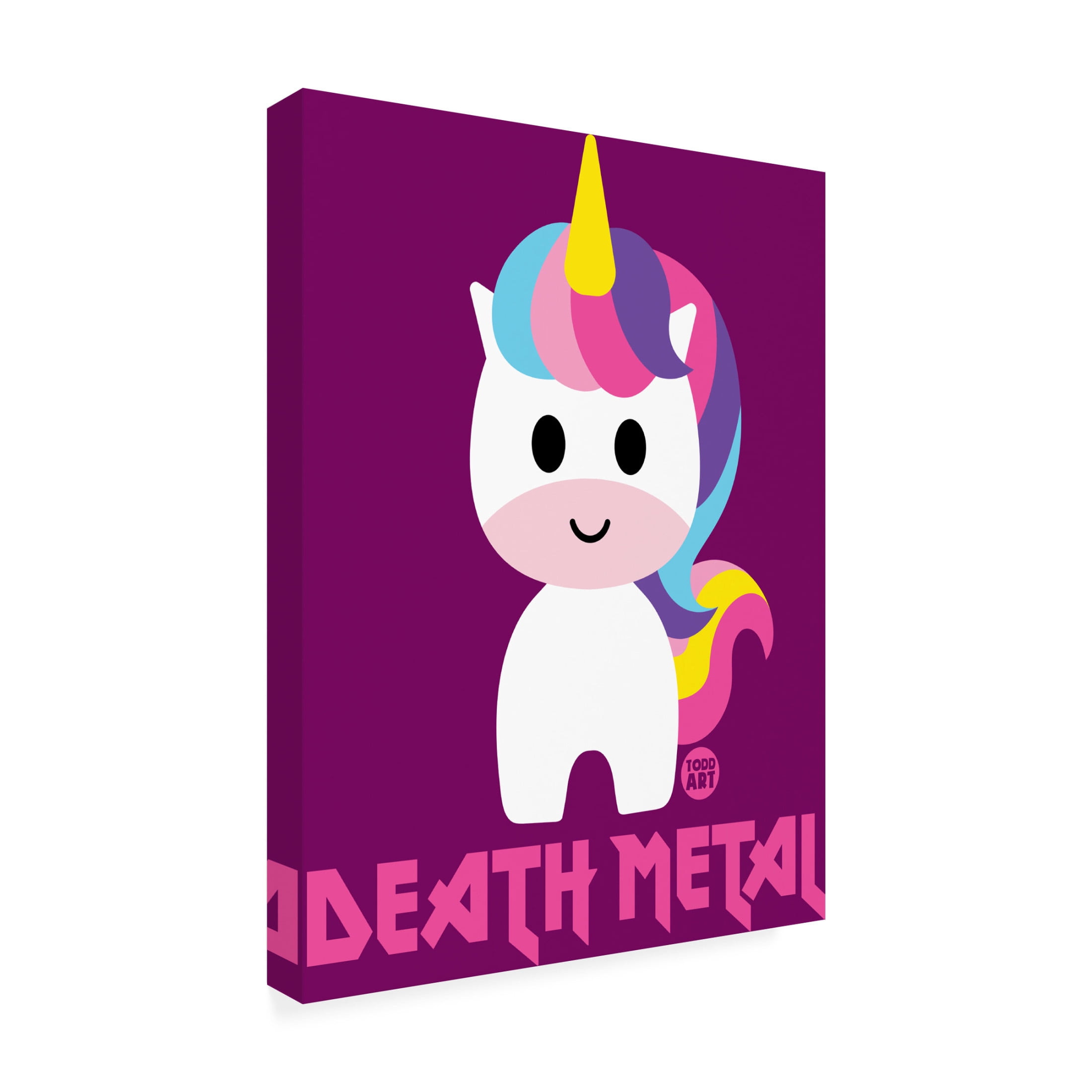 Canvas Wall Art - toddart 'Death Metal Unicorn' Wall Art for Living Room, Bedroom, or Office Décor by Trademark Fine Art - 14 x 19 Inches