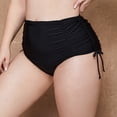 thumbnail image 3 of Charmo Womens Plus Size Drawstring Swim Shorts Ruched High Waisted Swimsuit Bottoms, 3 of 5