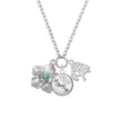thumbnail image 2 of Delight Jewelry Silvertone Lime Green & Hot Blue Butterfly on Large Flower Let Things Go Fall Zoey Charm Necklace, 28", 2 of 4