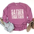 thumbnail image 4 of Gather Together Block Distressed - Women's Garment Dyed Long Sleeve Graphic T-Shirt, 4 of 13