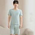 thumbnail image 4 of Akafmk Men's Short Sleeve Pajama Sets,Cotton Pajamas for Men Set,Short Sleeve Sleep Tops and Sleepwear Shorts 2 Piece Loungewear Set Soft Comfy Nightwear, 4 of 4