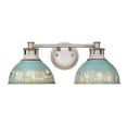 thumbnail image 4 of Golden Lighting Kinsley 2-light Vanity in Antique Teal shade, 4 of 4