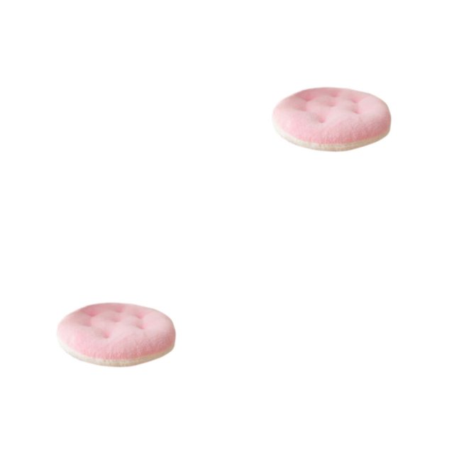 Kearding Cojines redondos para sillas, cojín de felpa de estilo japonés, antideslizante, grueso, almohada de lana de cordero, alfombrilla para rosa blanco 2Conjunto