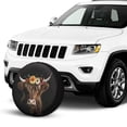 thumbnail image 2 of KAKALAD Funny Wearing Flowers Cow Spare Tire Cover Universal Vehicle Accessories Buckle Car Tools 17”in, 2 of 6