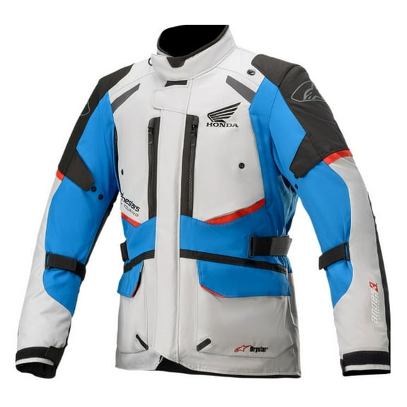 Alpinestars Honda Andes V3 Mens Drystar Motorcycle Jacket Gray/Blue MD
