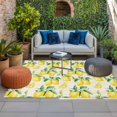 thumbnail image 2 of Yellow Lemon Outdoor Rug for Patio/Deck/Porch, Non-Slip Large Area Rug 3 x 5 Ft, Summer Fruit Green Retro Farmhouse Leaf Indoor Outdoor Rugs Washable Area Rugs, Reversible Camping Rug Carpet Runner, 2 of 8