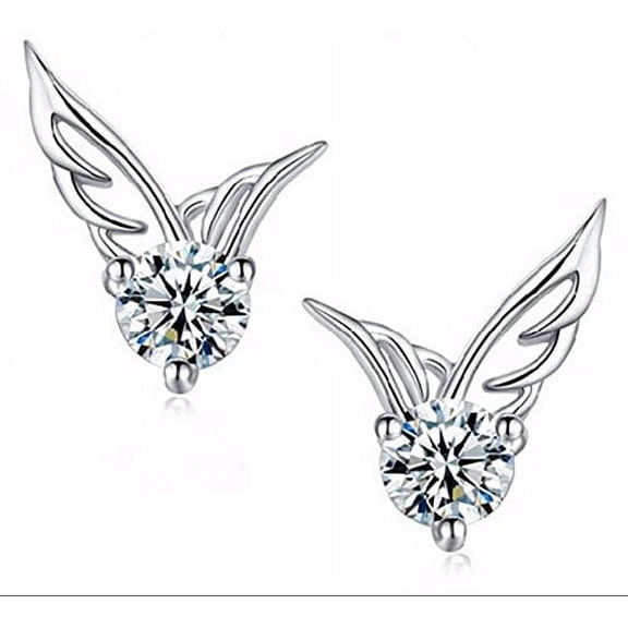 Angel Wings Crystal Stud Earrings