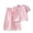 Pink, variant on Edvintorg Girls Two Piece Outfits Sets Crewneck Short Sleeve Loose Fit Lightweight Button Up Shirt and Pant Size 1-15