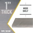 thumbnail image 4 of PIPE DECOR Solid Wood Wall Shelves, 36" L x 7.5" D, Premium Rustic Pine, Riverstone Grey Finish, Set of 2, 4 of 7