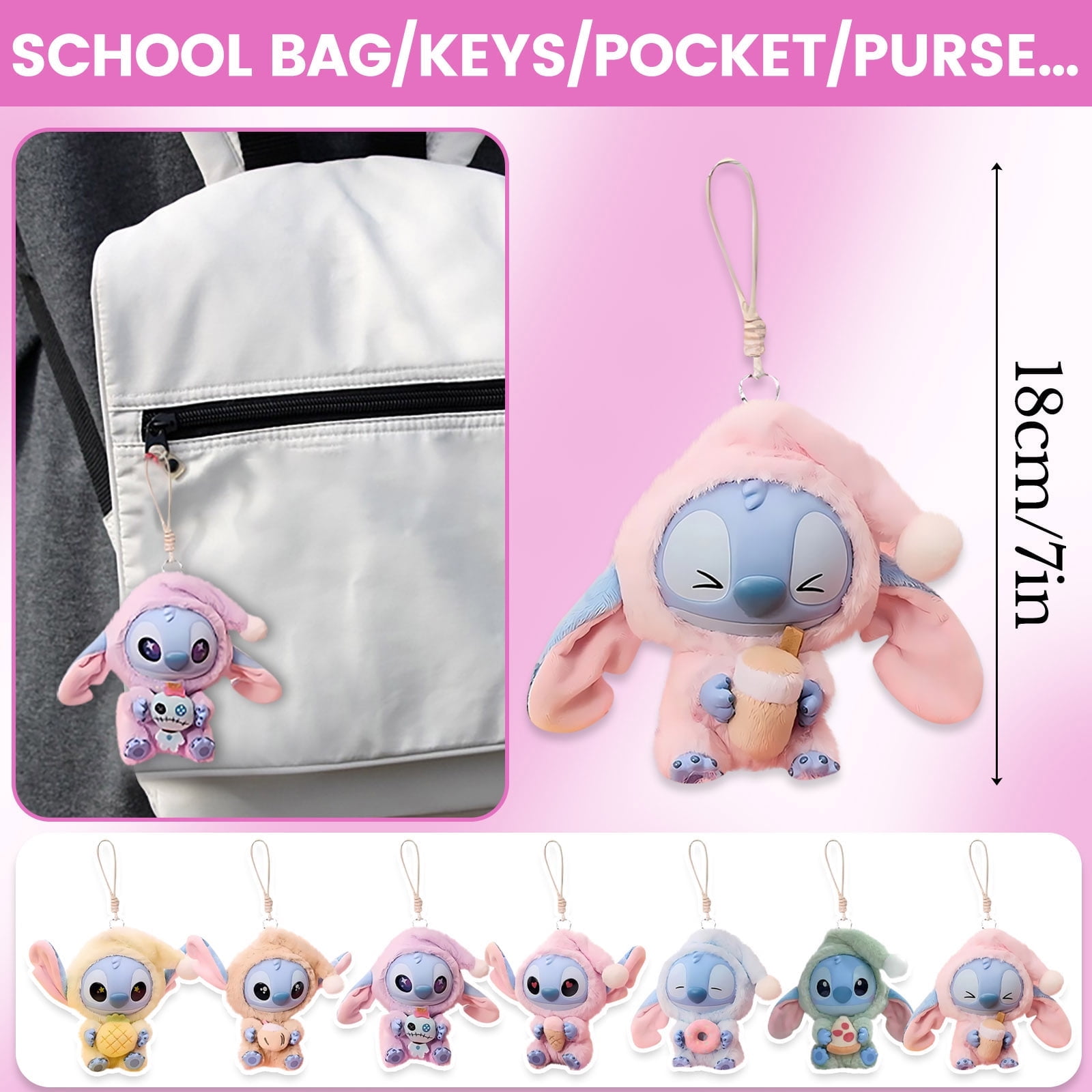 Disney Stitch Eat Something Before Sleep Series Vinyl Plush