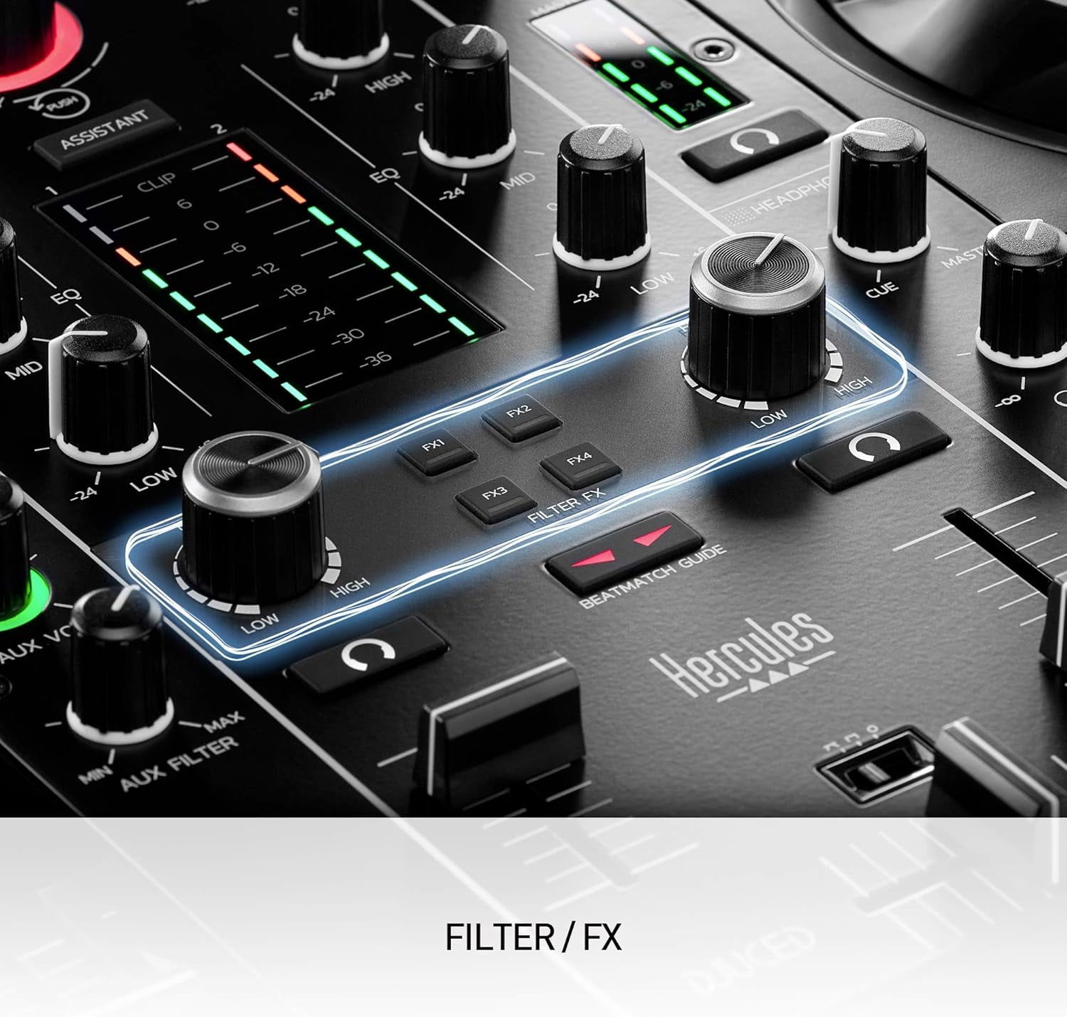 Hercules DJControl Inpulse 500 Silver Edition – 2-Deck DJ Controller with Audio Interface