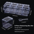 thumbnail image 2 of Clear Seasoning Box, Seasoning Rack Spice Pots, Plastic Storage Container Condiment Jars with Lids and Spoon, Kitchen Organization Containers for Spice, Salt, Sugar, Cruet (8 Piece ), 2 of 7