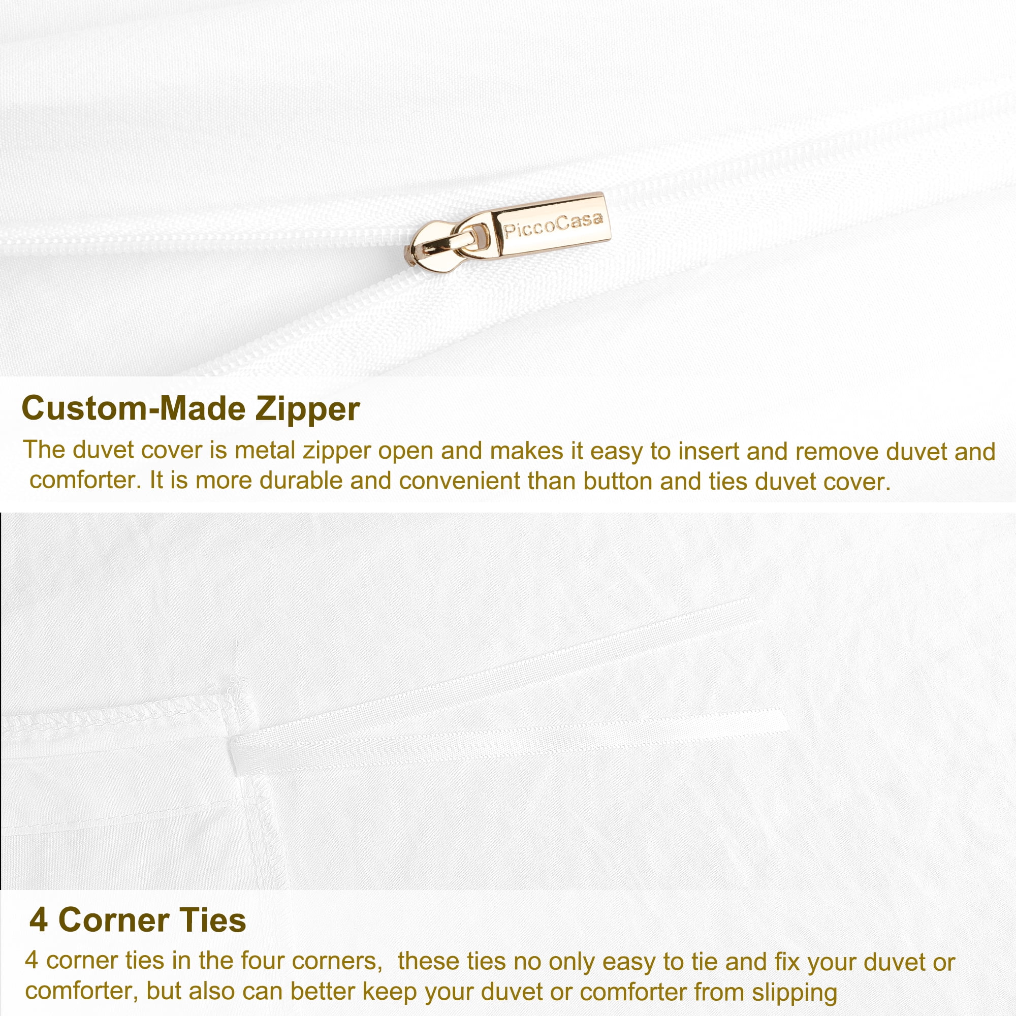 Unique Bargains 100% Microfiber Soft 3 Pieces Duvet Cover Set King White