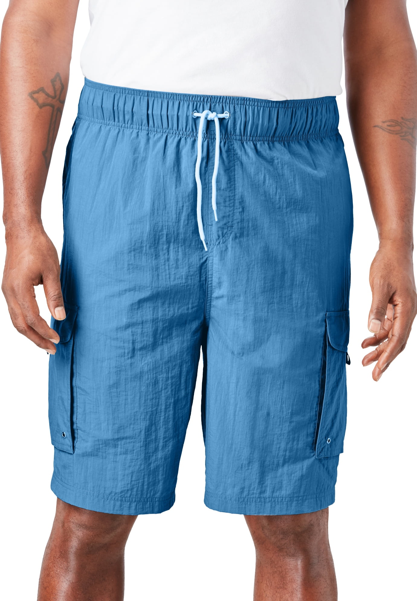KingSize KS Island Mens Big /& Tall Full Elastic Waist Gauze Cargo Shorts