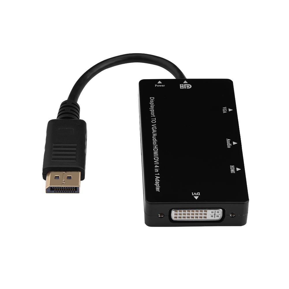 Mgaxyff 4 in 1 DisplayPort DP Male to HDMI VGA DVI Audio Cable Adapter
