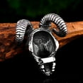thumbnail image 6 of ZMY Home Stainless Steel Party Jewelry Long Chain Demon Ram Horned Goat Skull Pendant Necklace, 6 of 7