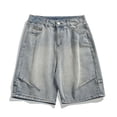thumbnail image 7 of JTieacloth Mens Baggy Jean Shorts Casual Loose Fit Denim Shorts Summer Five Point Shorts(Blue), 7 of 7