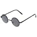 thumbnail image 3 of Petites Lunettes de Soleil Rondes en Métal Style Rétro Inspiré de Lennon Lentilles Neutres 41mm (Noir/fumée), 3 of 10