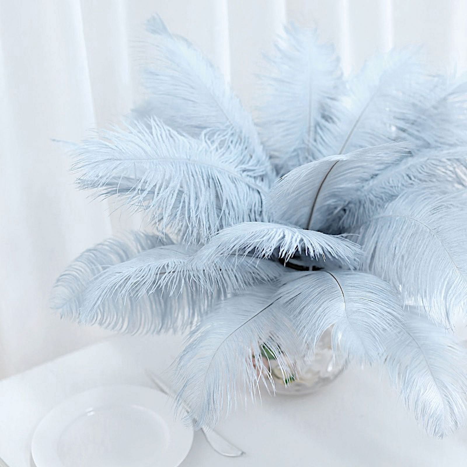 BalsaCircle 12 Pieces 13"-15" Dusty Blue Authentic Ostrich Feathers Centerpieces