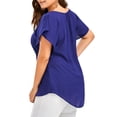 thumbnail image 3 of Uhndy Lace Patchwork Plus Size Women V-neck Tops Summer Blouse, 3 of 5
