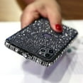 thumbnail image 1 of iphone Case Glitter Bumper Frame Case Luxury Bling Diamond Crystal Rhinestone Sticker Protective Electroplate Aluminum Metal Edge Bumper Case, iphone 12mini, Black, 1 of 8