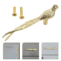 Amosfun Chinese Cabinet Door Handle Brass Hardware Golden 1Pack