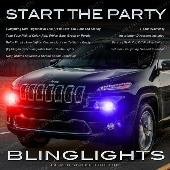 For The Jeep Cherokee Head & Tail Lamp Strobe Light Kit sport latitude trailhawk limited
