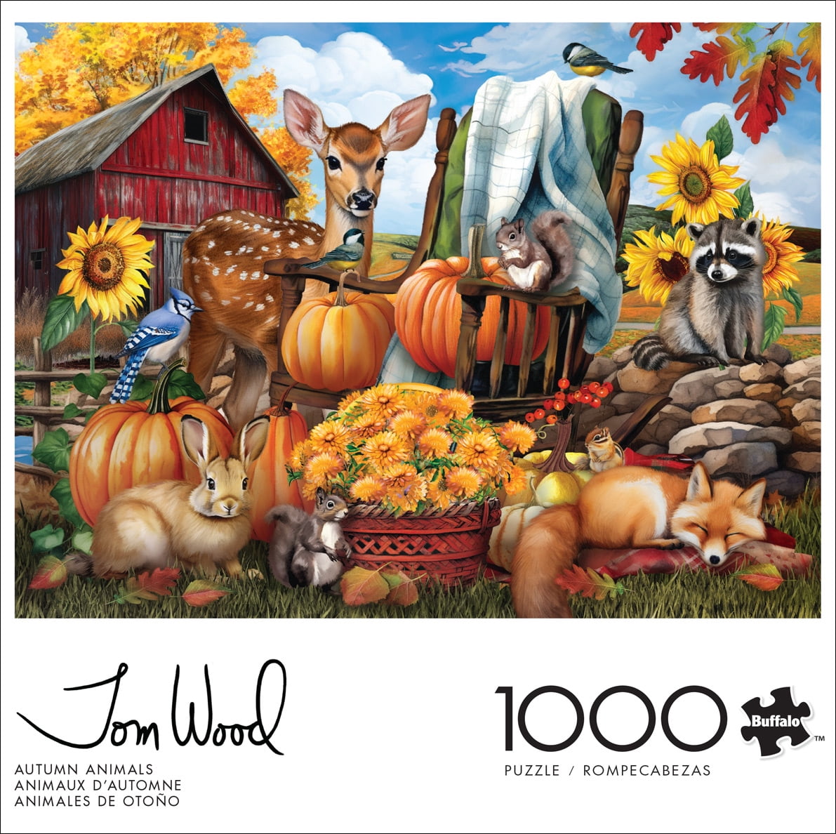 Buffalo Games Country Life Autumn Animals 1000-Piece 26.75 x 19.75-inch Interlocking Jigsaw Puzzle for Adults Ages 14+