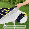 thumbnail image 5 of Yellow Lemon Fruits DarkBlue Pattern Round Fitted Tablecloth with Elastic Edge,Dining Table Cover Waterproof,Outdoor Round Tablecloth for Camping,Dining,Indoor and Outdoor, 5 of 7