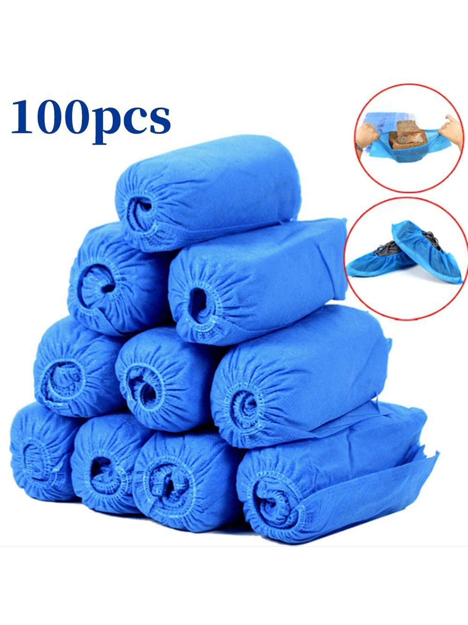 100Pack Disposable Shoe Covers, Non-Slip Waterproof Recyclable CPE ...