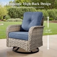 thumbnail image 6 of Ovios 3 Pieces Patio Furniture Set 2 Swivel Rocking Chairs Wicker Glider Chairs with Side Table for Backyard or Balcony, 6 of 8