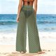 thumbnail image 4 of Pincandy Women See Through Sheer Mesh Pants Beach Swimsuit Bikini Bottom Cover up Party Club Elastic High Waist Wide Leg Pants, 4 of 7
