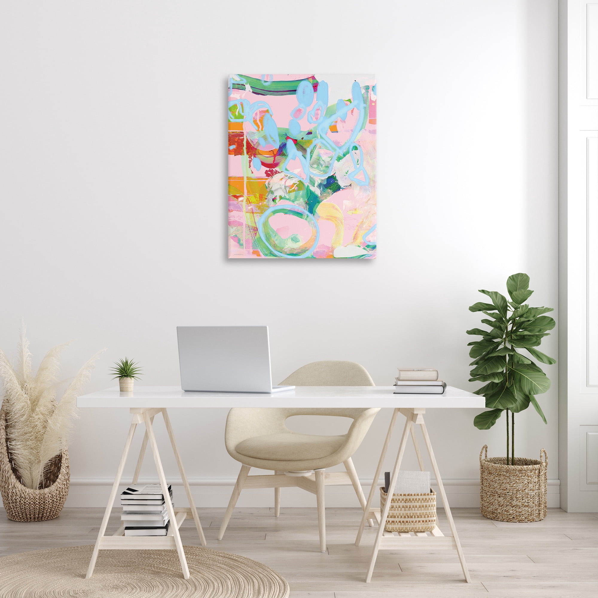 Stupell Industries Pastel Abstract Expression Abstract Painting Gallery Wrapped Canvas Art Print Wall Art, 30 x 40