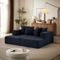 thumbnail image 2 of Blue Chenille Sectional Sofa, Modular Design / Convenient Seating for Different Spaces, 2 of 4