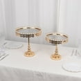 thumbnail image 5 of BalsaCircle 2 pcs 12" and 10" Gold Round Metal Pedestal Cake Stand with Mirror Top Party Display Dessert Riser Pedestal, 5 of 8