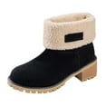 thumbnail image 3 of Retro Suede Mid Calf Boots with Side Zipper and Heel for Women's Fashionable Winter Comfort and Warmth, 3 of 8